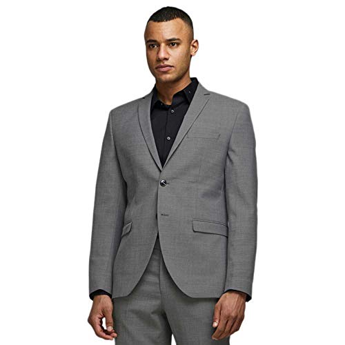 JACK & JONES Herren Jprsolaris Blazer Noos Anzugjacken, Light Grey Melange, 48 von JACK & JONES