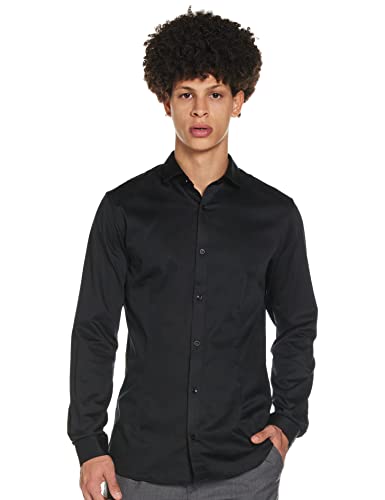 JACK & JONES Herren Freizeit Hemd JJPRPARMA Slim Fit Weiss Blau Schwarz XS-XXL, Größe:L, Farbe:Black SUPER Slim 12097662 von JACK & JONES