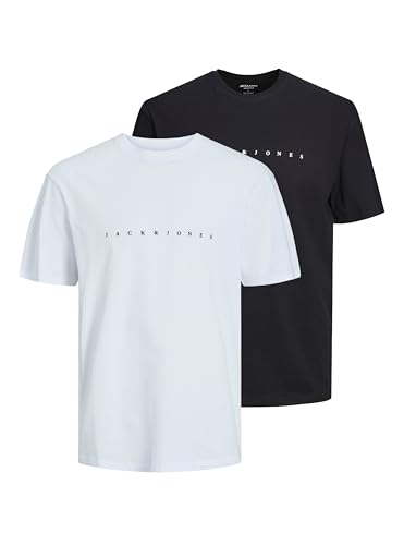 Herren 2er Pack T-Shirts mit Aufdruck aus Baumwolle verschiedenen Prints von JACK & JONES