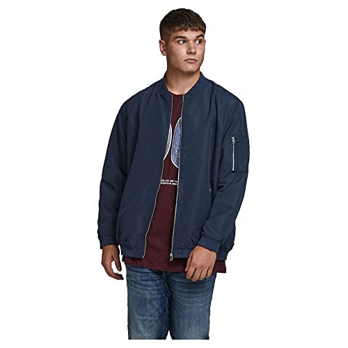 Herren JACK & JONES Leichte Bomber Jacke Plus Size College Übergangs Blouson Große Übergrößen JJERUSH, Farben:Blau-2, Größe Jacken:8XL von JACK & JONES