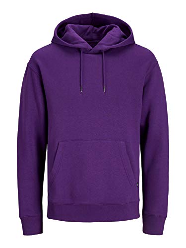 Herren Jack & Jones Basic Hoodie Soft Sweat Hood Jumper Kapuzen Pullover, Farben:Lila, Größe Pullover:XS von JACK & JONES