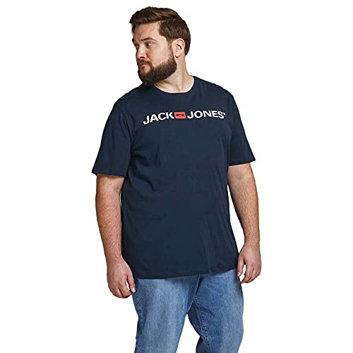 JACK & JONES Herren Rundhals T-Shirt JJECORP Logo - Slim Fit Plussize XXL-8XL, Größe:6XL, Farbe:Navy Blazer 12184987 von JACK & JONES