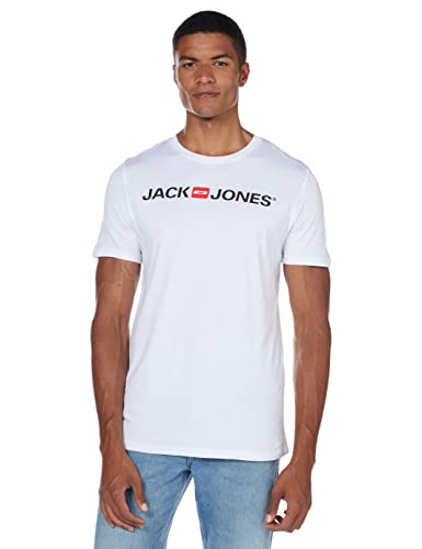 JACK & JONES Herren Rundhals T-Shirt JJECORP Logo - Slim Fit Plussize XXL-8XL, Größe:3XL, Farbe:White 12184987 von JACK & JONES