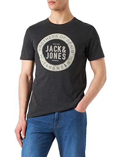 JACK & JONES Herren Slim Fit Truhe Gefühl T-Shirt - Dark Grau Melange - M von JACK & JONES