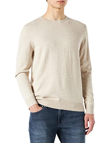 Herren Jack & Jones Dünner Langarm Strickpullover | Rundhals Basic Sweater | Shirt Jumper JJEEMIL, Farben:Hellgrau, Größe Pullover:XS von JACK & JONES