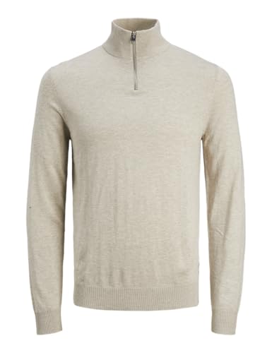 JACK & JONES Male Strickjacke mit Viertelreißverschluss Einfarbig Strickjacke mit Viertelreißverschluss von JACK & JONES