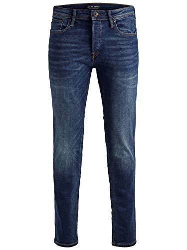 Herren Jack & Jones Jeans Tim Straight Legs Slim Fit Flat Front Tim ORIGINAL, Farben:Dunkelblau-2, Größe Jeans:29W / 30L von JACK & JONES