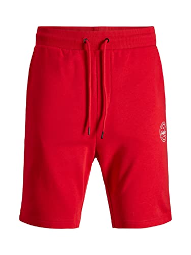 Herren Jack & Jones Kurze Jogginghose | Basic Shorts Jogger Sweat Pants | Training Freizeit JPSTSHARK, Farben:Rot, Größe:XXL von JACK & JONES