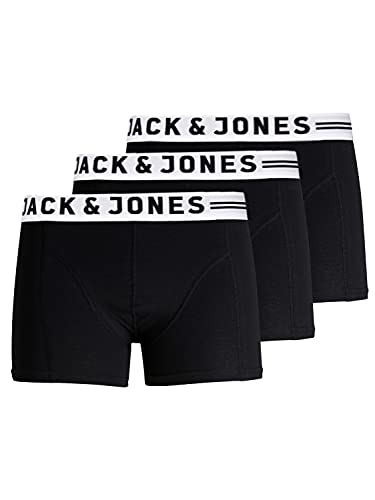 Herren Jack & Jones Set 3er Pack Sense Trunks Boxershorts Stretch Unterhose Slim Basic Unterwäsche, Farben:Schwarz, Größe:XL Herren Jack & Jones Set 3er Pack Sense Trunks Boxershorts Stretch Unterhose Slim Basic Unterwäsche, Farben:Schwarz, Größe:XL von JACK & JONES