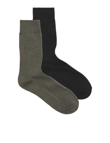 JACK & JONES Jac Premium Socks 2 Pack Noos, Black/Pack:Olive Night Melange,Einheitsgröße von JACK & JONES