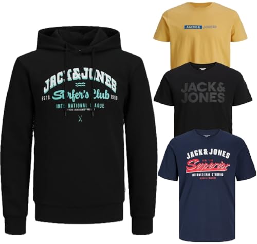 JACK & JONES " 2er / 3er / 4er Pack Größe M Kapuzenpullover T-Shirt Hoodie Sweat Trunk Boxer Short Herren Male Teenager Kinder Medium (M, Paket #02) von JACK & JONES