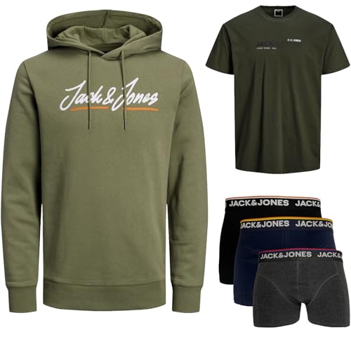 JACK & JONES " 2er / 3er Pack Größe S Kapuzenpullover T-Shirt Hoodie Sweat Herren Male Teenager Kinder Small (S, Paket 1) von JACK & JONES