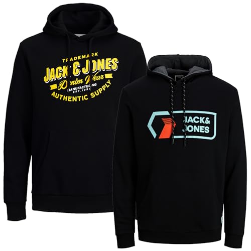 JACK & JONES " 2er / 3er Pack Größe S Kapuzenpullover T-Shirt Hoodie Sweat Herren Male Teenager Kinder Small (S, Paket 2) von JACK & JONES