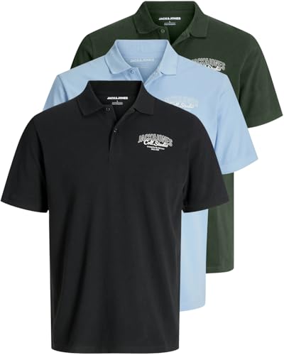 JACK & JONES 3er Pack Basic Poloshirt Herren (3er Pack Mix 14, XL) von JACK & JONES