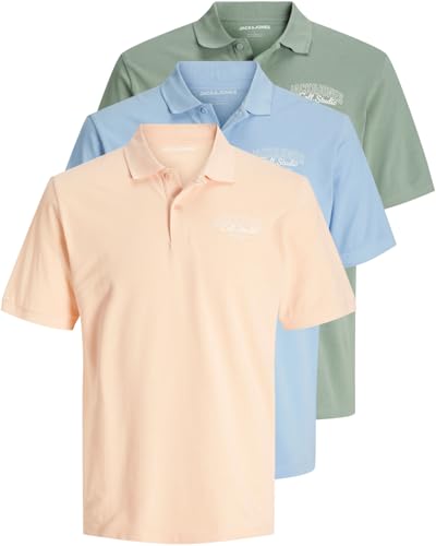 JACK & JONES 3er Pack Basic Poloshirt Herren (3er Pack Mix 16, XXL) von JACK & JONES