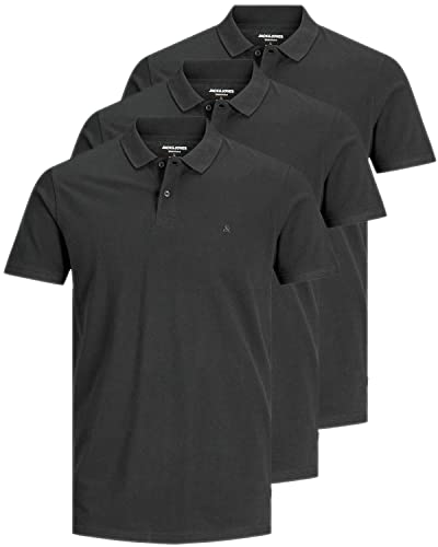 JACK & JONES 3er Pack Basic Poloshirt Herren (3er Pack Black, XL) von JACK & JONES