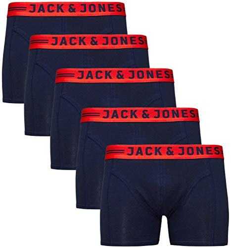 JACK & JONES Herren 5er Pack Boxershorts Trunks Mix Unterwäsche Multipack (Navy Blazer 773, S) von JACK & JONES