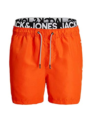 JACK & JONES Aruba Swim Shorts Herren Badehose, Farbe:Flame (Logo), Größe:XXL von JACK & JONES