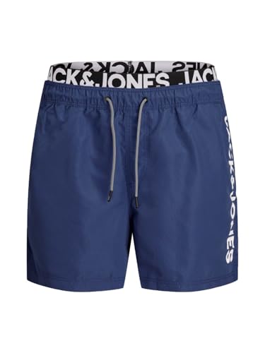 JACK & JONES Aruba Swim Shorts Herren Badehose, Farbe:Medieval Blue (Logo), Größe:L von JACK & JONES