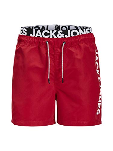 JACK & JONES Aruba Swim Shorts Herren Badehose, Farbe:Rio Red (Logo), Größe:S von JACK & JONES