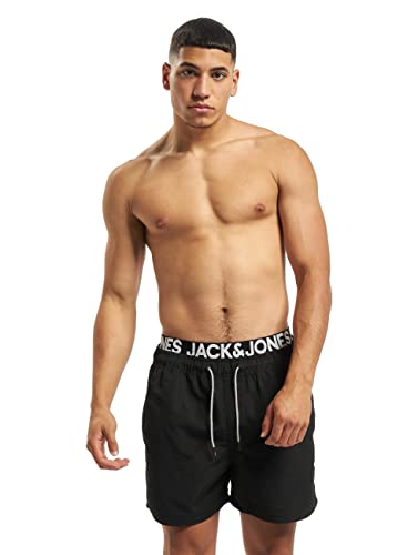 JACK & JONES Herren JJIARUBA JJSWIMSHORTS AKM DB WB SOLID Badehose, Black, M von JACK & JONES