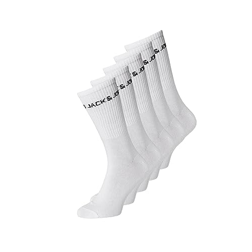 JACK & JONES Baby Jungen Jacbasic Logo Tennissock 5 Pack Noos Jnr Socken, Weiß, 38-43 EU von JACK & JONES