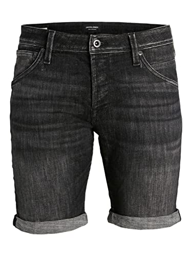 JACK & JONES Herren Jeans Short JJIRICK JJFOX GE 245- Relgular Fit - Plussize, Größe:44, Farbe:Black Denim 12229104 von JACK & JONES