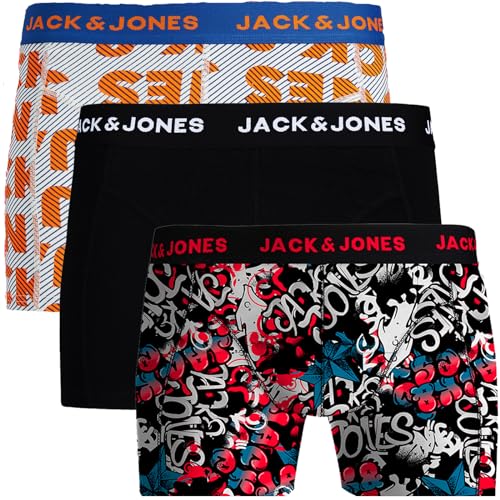 JACK & JONES Boxershorts 3er Pack Herren Trunks Shorts Baumwoll Mix Unterhose (L, 26) von JACK & JONES