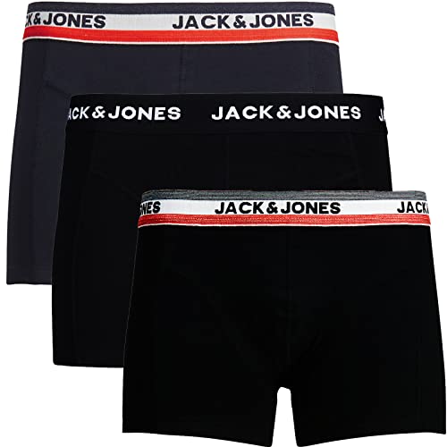 JACK & JONES Boxershorts 3er Pack Herren Trunks Shorts Baumwoll Mix Unterhose bi.s99 (M, Mehrfarbig @28) von JACK & JONES