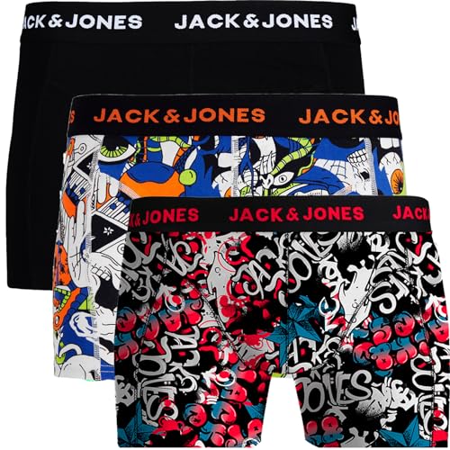 JACK & JONES Boxershorts 3er Pack Herren Trunks Shorts Baumwoll Mix Unterhose bi.s99 (XL, Mehrfarbig @17) von JACK & JONES