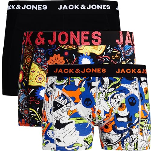 JACK & JONES Boxershorts 3er Pack Herren Trunks Shorts Baumwoll Mix Unterhose bi.s99 (XXL, Mehrfarbig @11) von JACK & JONES