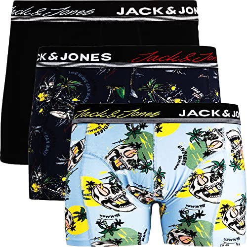 JACK & JONES Boxershorts 3er Pack Herren Trunks Shorts Baumwoll Mix Unterhose Core S M L XL XXL (M, 2) von JACK & JONES