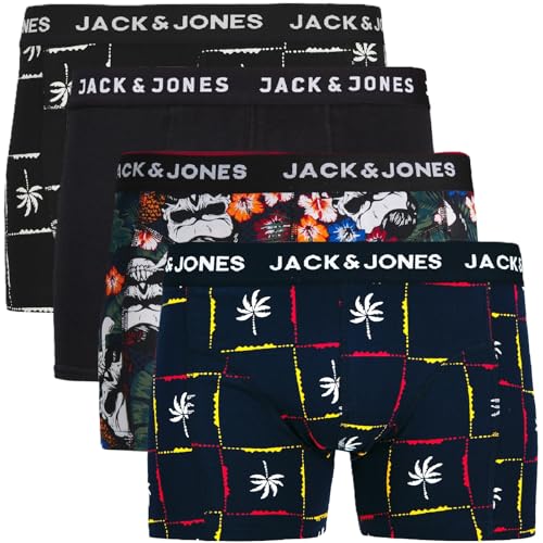 JACK & JONES Boxershorts 4er Pack Herren Trunks Shorts Baumwoll Mix Unterhose x.6a12 (L, 4er Pack #73) von JACK & JONES