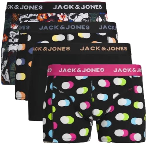 JACK & JONES Boxershorts 4er Pack Herren Trunks Shorts Baumwoll Mix Unterhose x.6a12 (M - 4er, Mehrfarbig #72) von JACK & JONES