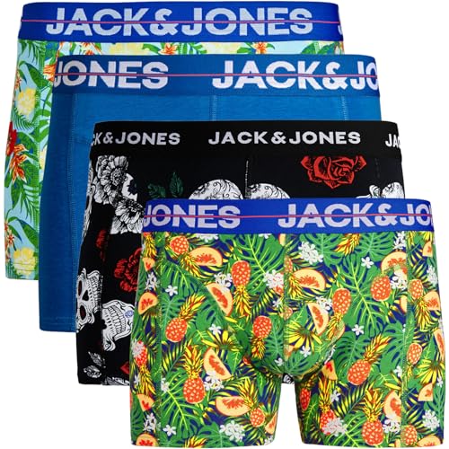 JACK & JONES Boxershorts 4er Pack Herren Trunks Shorts Baumwoll Mix Unterhose x.6a12 (XL - 4er, Mehrfarbig #91) von JACK & JONES