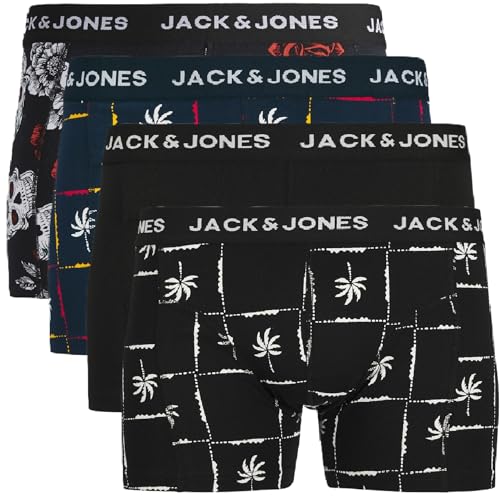 JACK & JONES Boxershorts 4er Pack Herren Trunks Shorts Baumwoll Mix Unterhose x.6a12 (XL - 4er, Mehrfarbig #91) von JACK & JONES
