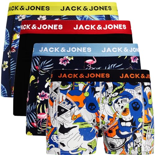 JACK & JONES Boxershorts 4er Pack Mix Trunks Boxer Short Unterhose zba.1x (XL, 4er Paket #90) von JACK & JONES