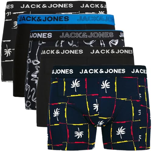 JACK & JONES Boxershorts 5er Pack Herren AK921 Trunks Shorts Baumwoll Mix Unterhose (S, 5er Pack Bunt 21) von JACK & JONES