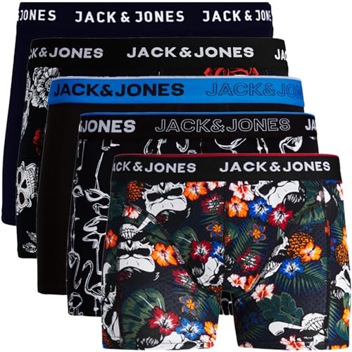 JACK & JONES Boxershorts 5er Pack Herren AK921 Trunks Shorts Baumwoll Mix Unterhose (XXL, 5er Pack Bunt 22) von JACK & JONES