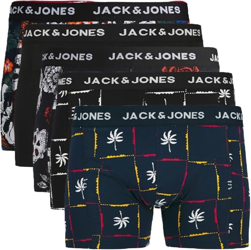 JACK & JONES Boxershorts 5er Pack Herren Jam15 Trunks Shorts Baumwoll Mix Unterhose (2XL, 5er Pack Bunt #42) von JACK & JONES