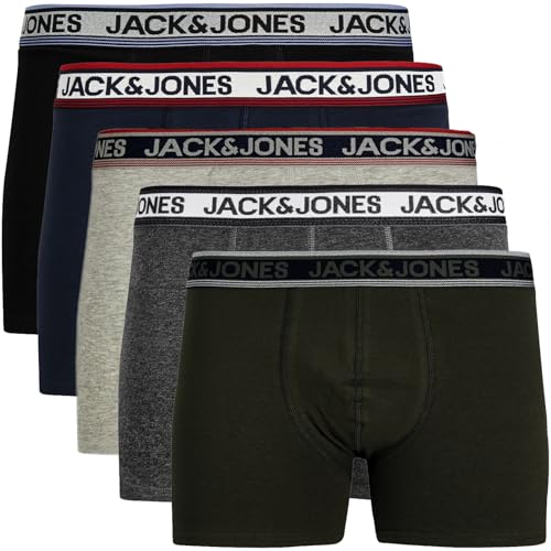 JACK & JONES Boxershorts 5er Pack Herren Jam15 Trunks Shorts Baumwoll Mix Unterhose (4XL, 5er Pack Bunt #46) von JACK & JONES