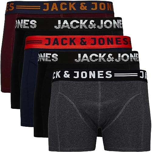 JACK & JONES Boxershorts 5er Pack Herren Plus Big Size Übergröße Kep11 Trunks Shorts Baumwoll Mix Unterhose 3XL 4XL 5XL 6XL 7XL 8XL (3XL, 5er Pack Bunt #44) von JACK & JONES