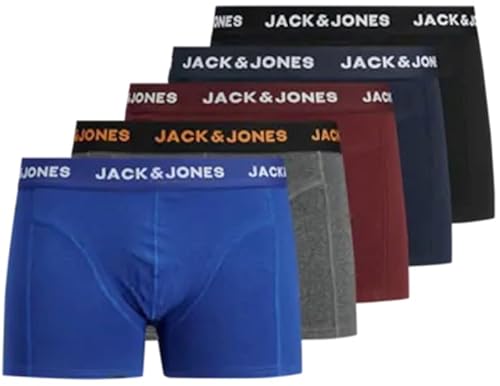 JACK & JONES Boxershorts 5er Pack Herren Plus Big Size Übergröße Kep11 Trunks Shorts Baumwoll Mix Unterhose 3XL 4XL 5XL 6XL 7XL 8XL (6XL, 5er Pack Bunt #49) von JACK & JONES