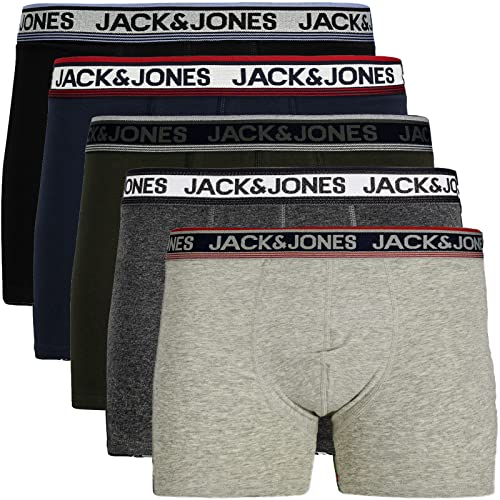 JACK & JONES Boxershorts 5er Pack Herren Trunks Shorts Baumwoll Mix Unterhose (5XL, 5er Pack Bunt #43) von JACK & JONES