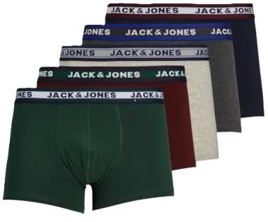 JACK & JONES Boxershorts 5er Pack Herren Trunks Shorts Baumwoll Mix Unterhose f.-.8abz (6XL, 5er Pack Bunt #51) von JACK & JONES