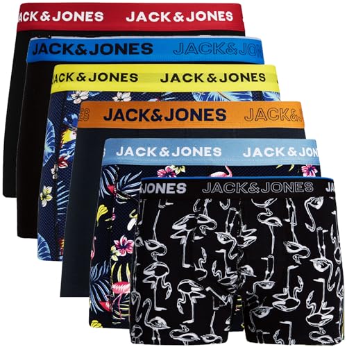 JACK & JONES Boxershorts 6er Pack Herren Trunks Shorts Baumwoll Mix Unterhose d.9a43 (L, Mehrfarbig Bunt @30) von JACK & JONES