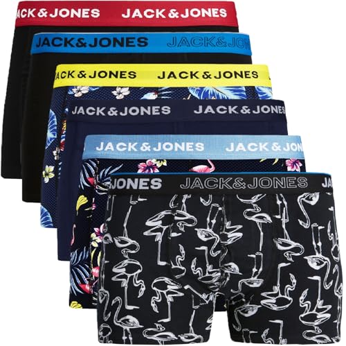 JACK & JONES Boxershorts 6er Pack Herren Trunks Shorts Baumwoll Mix Unterhose d.9a43 (L, Mehrfarbig Bunt @30) von JACK & JONES