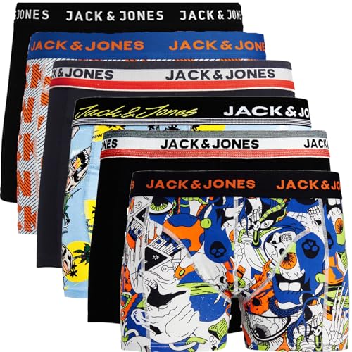 JACK & JONES Boxershorts 6er Pack Herren Trunks Shorts Baumwoll Mix Unterhose d.9a43 (L - 6er, Mehrfarbig Bunt @15) von JACK & JONES