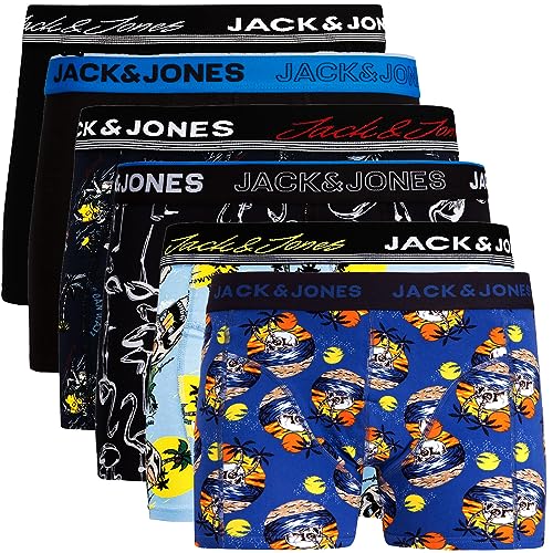 JACK & JONES Boxershorts 6er Pack Herren Trunks Shorts Baumwoll Mix Unterhose d.9a43 (M, Mehrfarbig Bunt @20) von JACK & JONES