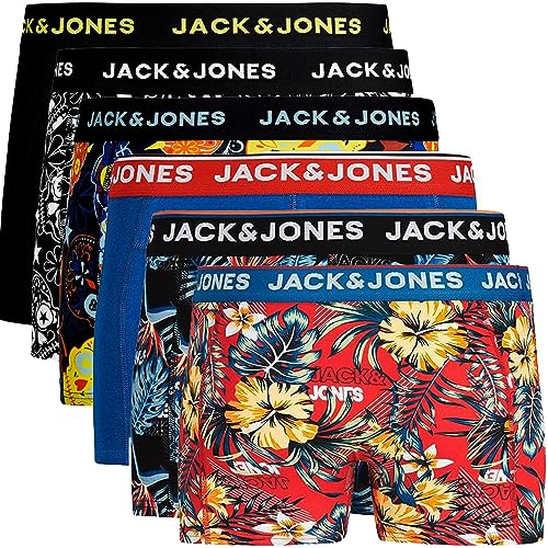 JACK & JONES Boxershorts 6er Pack Herren Trunks Shorts Baumwoll Mix Unterhose d.9a43 (XL - 6er, Mehrfarbig Bunt @16) von JACK & JONES